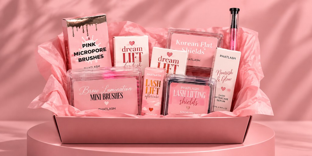 PHATLASH Korean Lash Lift-kit med produkter och tillbehör